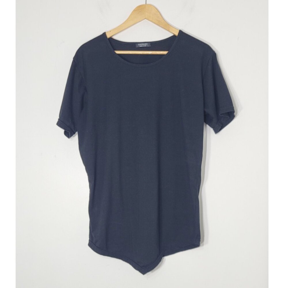 Coofandy Black Short Sleeve Crew Neck Loose Fit Basic Causal T-Shirt Size Large